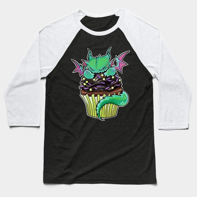 Cupcake dragon chocolate chompers Baseball T-Shirt by BiancaRomanStumpff